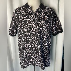 A Bathing Ape Bape Snow Leopard 1st Camo Jacquard Relax Fit Polo XL Shirt 2008